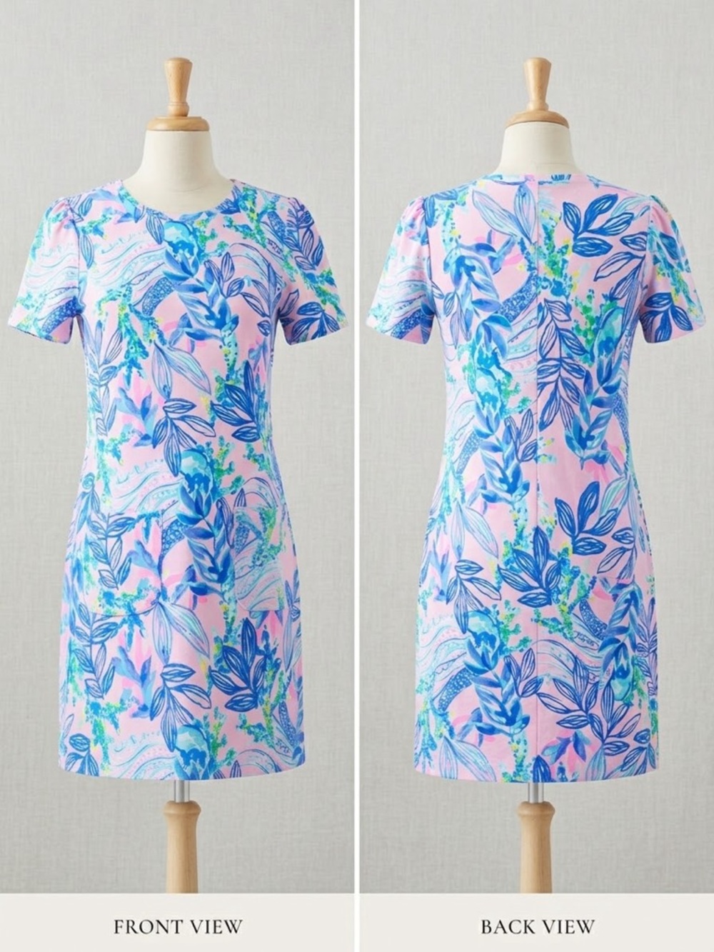 Girls Pink & Blue Floral Lilly Dress-Size XL Kids (12/14)